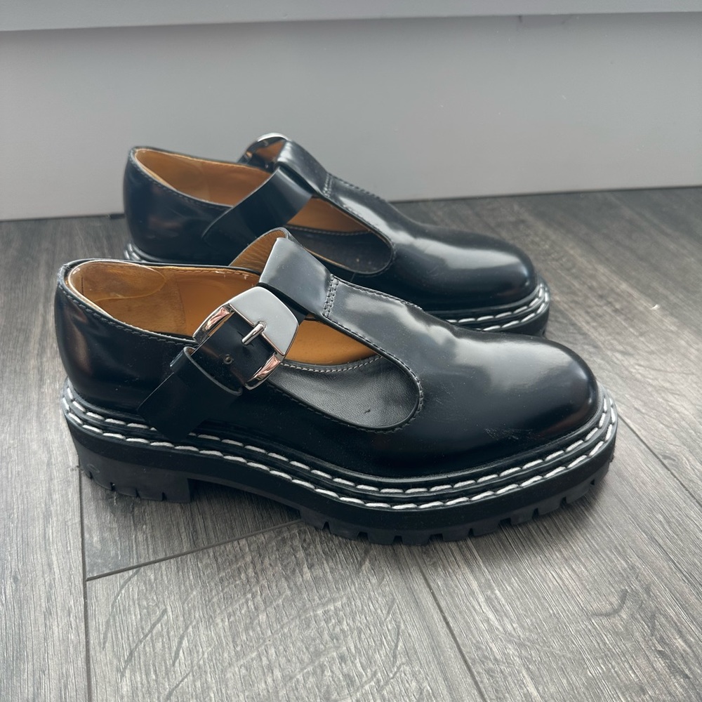 Proenza Schouler Lug Sole Mary Janes in Spazzolato Leather